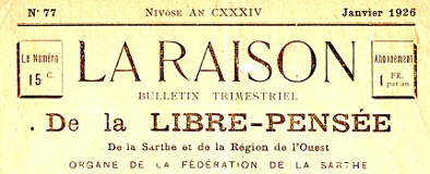 La Raison, n°77 janvier 1926
